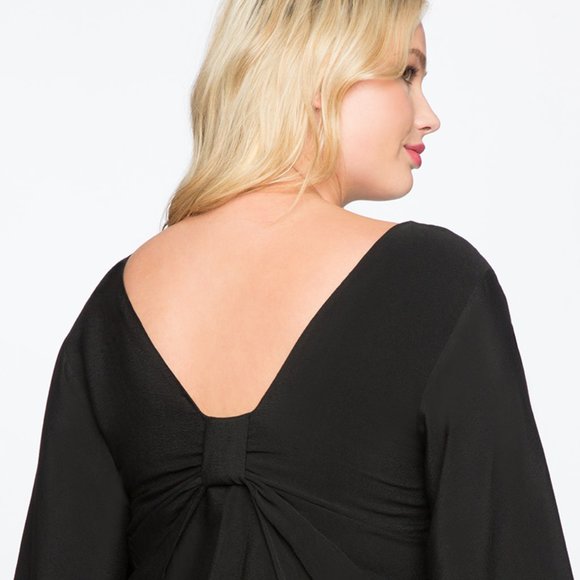 Eloquii Flare Sleeve Bow Back Top size 18 - Picture 2 of 4